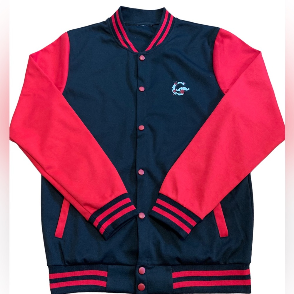 Varsity Track Jacket Black & Red - Gentleman Apparels